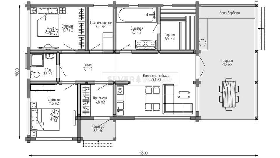 Планировка первого этажа