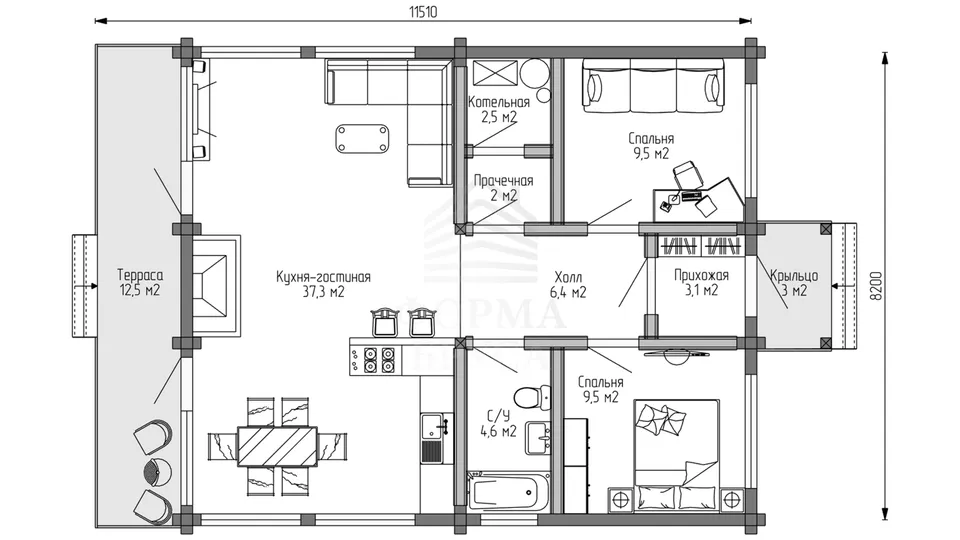 Планировка первого этажа