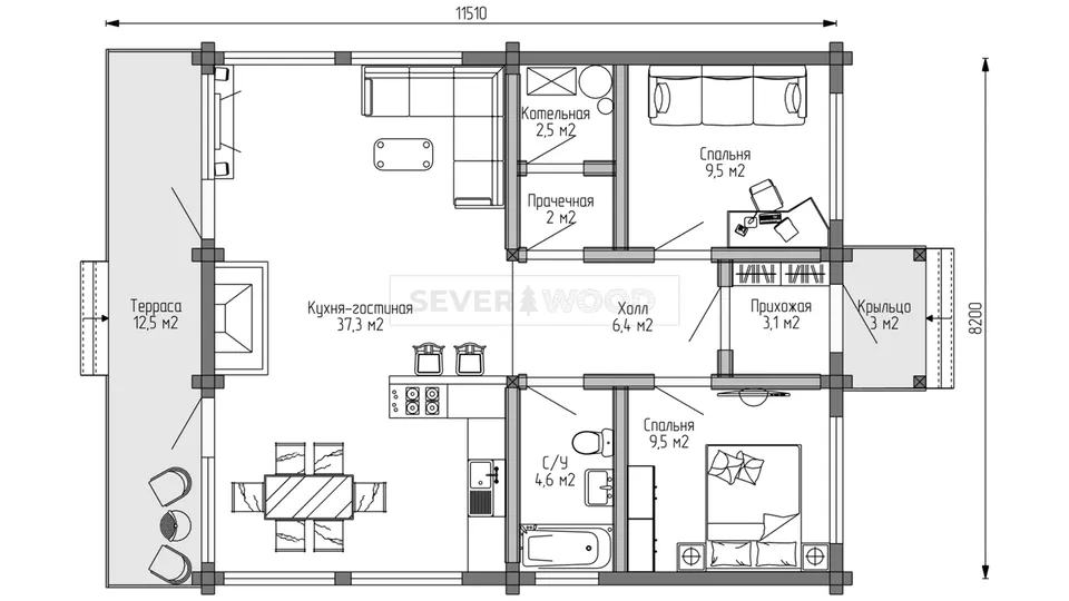 Планировка первого этажа