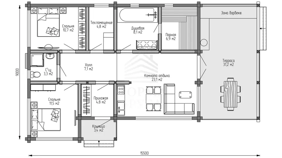Планировка первого этажа