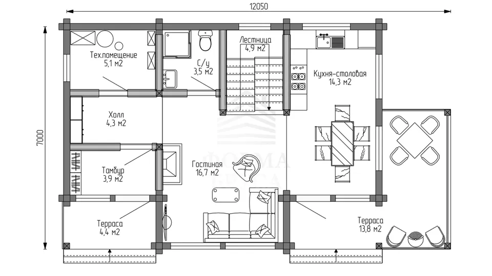 Планировка первого этажа