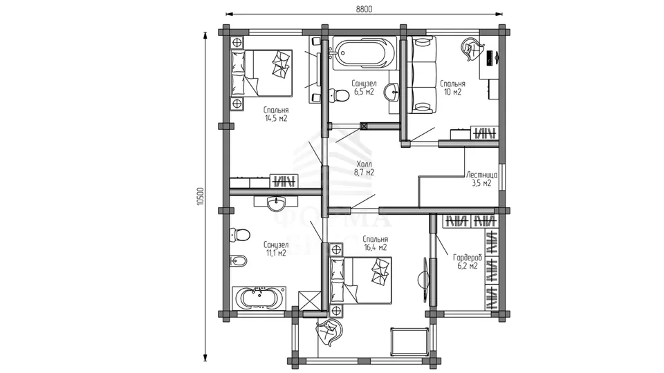 Планировка второго этажа
