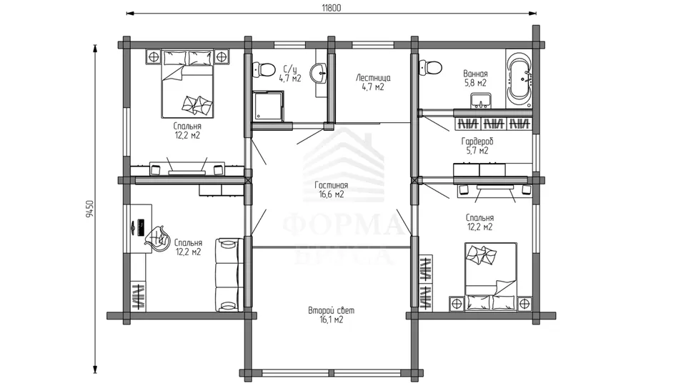 Планировка второго этажа