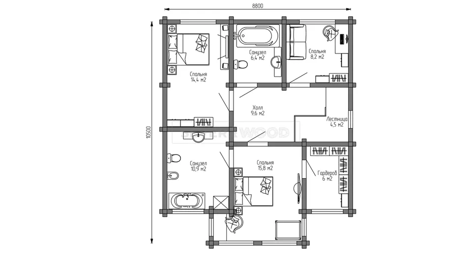 Планировка второго этажа - Комплект+