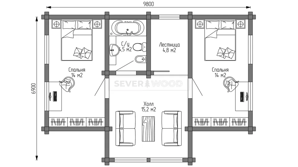 Планировка второго этажа - Комплект+
